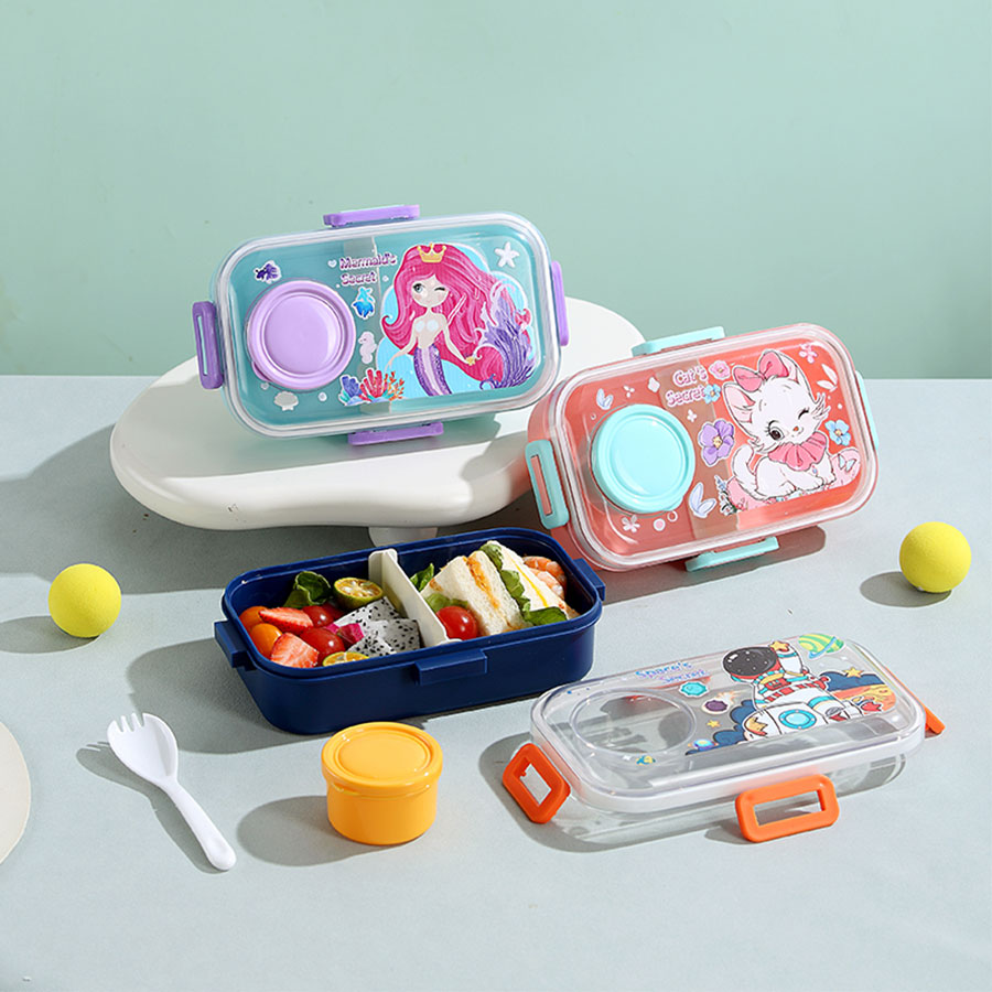 彩光卡通分格密封餐盒