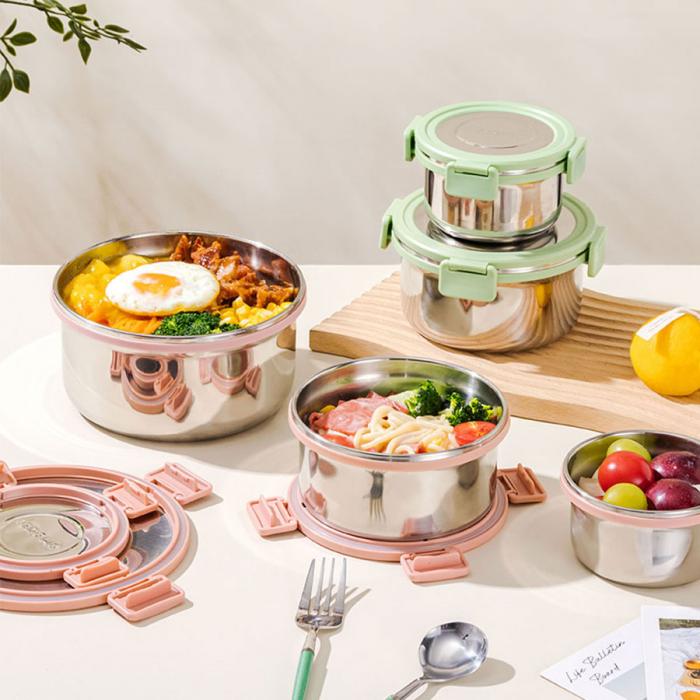 圓形內(nèi)嵌不銹鋼餐盒(